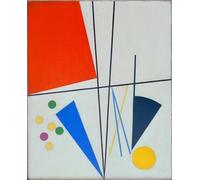 WYKUJMYTO Vintage Poster Abstract Wall Prints Pictures Wall Painting Equilibre by Sophie Täuber Arp Art Prints Painting for Office Decor 60x90cm
