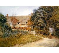 WYKUJMYTO Vintage Poster Abstract Wall Prints Pictures Wall Painting Feeding the Doves by Helen Allingham Art Prints Painting for Office Decor 60x90cm