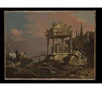 WYKUJMYTO Vintage Poster Abstract Wall Prints Pictures Wall Painting Imaginary View with a Tomb by the Lagoon by Canaletto Art Prints Painting for Home Decor 60x90cm