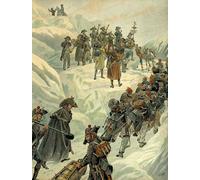 WYKUJMYTO Vintage Poster Abstract Wall Prints Pictures Wall Painting Italian Campaign Passage of the Saint Bernard Pass Into the Alps Art Prints Painting for Office Decor 60x90cm