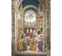 WYKUJMYTO Vintage Poster Abstract Wall Prints Pictures Wall Painting Italy Athedral Piccolomini Library by Bernardino Di Betto Pinturicchio Art Prints Painting for Home Decor 60x90cm