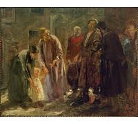 WYKUJMYTO Vintage Poster Abstract Wall Prints Pictures Wall Painting Jesus Called a Child to Him by Fritz Von Uhde Art Prints Painting for Office Decor 60x90cm