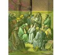 WYKUJMYTO Vintage Poster Abstract Wall Prints Pictures Wall Painting Jesus with the Doctors in the Temple Jesus At the Temple by Gustave Dore Art Prints Painting for Home Decor 60x90cm