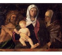 WYKUJMYTO Vintage Poster Abstract Wall Prints Pictures Wall Painting Lady and Child with St the Baptist and St Anne by famous artist Art Prints Painting for Office Decor 60x90cm