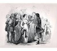 WYKUJMYTO Vintage Poster Abstract Wall Prints Pictures Wall Painting Madame De Stael Questioning Napoleon Bonaparte About the Best Women by Jules David Art Prints Painting for Office Decor 60x90cm