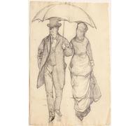 WYKUJMYTO Vintage Poster Abstract Wall Prints Pictures Wall Painting Man and woman under an umbrella by Gustave Caillebotte Art Prints Painting for Home Decor 60x90cm
