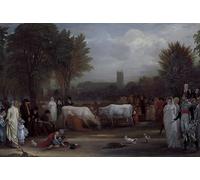 WYKUJMYTO Vintage Poster Abstract Wall Prints Pictures Wall Painting Milkmaids in St Jamess Park Westminster Abbey Beyondn by Benjamin West Art Prints Painting for Home Decor 60x90cm