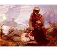 WYKUJMYTO Vintage Poster Abstract Wall Prints Pictures Wall Painting Mort D'arthur by John Mulcaster Carrick Art Prints Painting for Home Decor 60x90cm