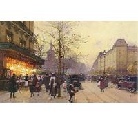 WYKUJMYTO Vintage Poster Abstract Wall Prints Pictures Wall Painting Place De La Republique Paris by Eugene Galien-laloue Art Prints Painting for Home Decor 60x90cm