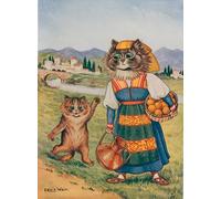 WYKUJMYTO Vintage Poster Abstract Wall Prints Pictures Wall Painting Please I want an orange by Louis Wain Art Prints Painting for Home Decor 60x90cm