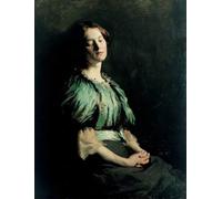 WYKUJMYTO Vintage Poster Abstract Wall Prints Pictures Wall Painting Portrait of a Girl Wearing a Green Dress by Sir William Newenham Montague Orpen Art Prints Painting for Home Decor 60x90cm