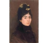 WYKUJMYTO Vintage Poster Abstract Wall Prints Pictures Wall Painting Portrait of Mrs Mark Fisher by George Clausen Art Prints Painting for Office Decor 60x90cm
