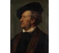 WYKUJMYTO Vintage Poster Abstract Wall Prints Pictures Wall Painting Portrait of the Composer Richard Wagner by Von Lenbach Art Prints Painting for Office Decor 60x90cm