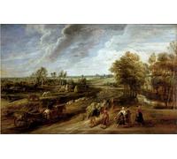 WYKUJMYTO Vintage Poster Abstract Wall Prints Pictures Wall Painting Return of the Peasants After the Working Day in the Fields by Peter Paul Rubens Art Prints Painting for Home Decor 60x90cm