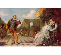 WYKUJMYTO Vintage Poster Abstract Wall Prints Pictures Wall Painting Shakespeare: Malvolio and Olivia Twelfth Night by Daniel Maclise Art Prints Painting for Office Decor 60x90cm