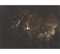 WYKUJMYTO Vintage Poster Abstract Wall Prints Pictures Wall Painting The adoration of the shepherds: A night by Rembrandt van Rijn Art Prints Painting for Office Decor 60x90cm