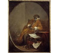 WYKUJMYTO Vintage Poster Abstract Wall Prints Pictures Wall Painting the Antique Animal Representation of a Animal in Man's Posture by Jean Baptiste Simeon Chardin for Home Decor 60x90cm