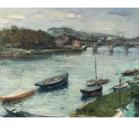 WYKUJMYTO Vintage Poster Abstract Wall Prints Pictures Wall Painting The bank and the bridge of Argenteuil by Gustave Caillebotte Art Prints Painting for Home Decor 60x90cm