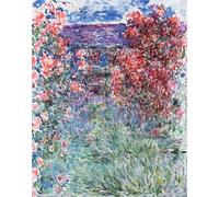 WYKUJMYTO Vintage Poster Abstract Wall Prints Pictures Wall Painting the House At Giverny Under the Roses by Claude Monet Art Prints Painting for Home Decor 60x90cm