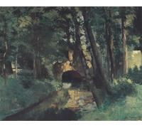 WYKUJMYTO Vintage Poster Abstract Wall Prints Pictures Wall Painting the Little Bridge by Camille Jacob Pissarro Art Prints Painting for Home Decor 60x90cm