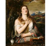 WYKUJMYTO Vintage Poster Abstract Wall Prints Pictures Wall Painting the Repentant Mary Magdalene by Tiziano Vecelli Art Prints Painting for Office Decor 60x90cm