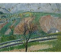 WYKUJMYTO Vintage Poster Abstract Wall Prints Pictures Wall Painting the Route of the Rack Railroad to the Kahlenberg by Richard Gerstl Art Prints Painting for Home Decor 60x90cm