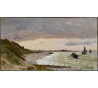 WYKUJMYTO Vintage Poster Abstract Wall Prints Pictures Wall Painting the Seashore At Sainte Adresse by Claude Monet Art Prints Painting for Office Decor 60x90cm