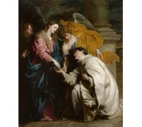 WYKUJMYTO Vintage Poster Abstract Wall Prints Pictures Wall Painting the Vision of the Blessed Hermann of Steinfeld Called by Van Dyck Art Prints Painting for Home Decor 60x90cm