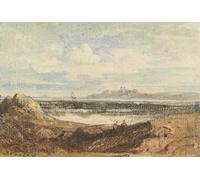 WYKUJMYTO Vintage Poster Abstract Wall Prints Pictures Wall Painting View of Rugged Coastline Bamburgh Northumberland by Varley Art Prints Painting for Home Decor 60x90cm