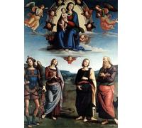 WYKUJMYTO Vintage Poster Abstract Wall Prints Pictures Wall Painting Woman in Glory with the Child and Saints by Pietro Perugino Art Prints Painting for Office Decor 60x90cm