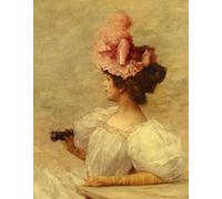 WYKUJMYTO Vintage Poster Abstract Wall Prints Pictures Wall Painting Woman with Opera Glasses Frederick Hendrik Kaemmerer Art Prints Painting for Office Decor 60x90cm