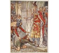 WYKUJMYTO Vintage Poster Abstract Wall Prints Pictures Wall Painting Young Owen Appeals to the King by Walter Crane Art Prints Painting for Home Decor 60x90cm