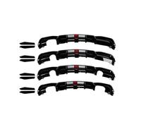 WYKYG Rear Bumper Diffuser Lip with Brake Light Compatible with BMW 3 Series F30 MT MP 2013-2019, Gloss Black PP Plastic, 3Pcs Lower Spoiler Body Kit(Bilateral dual out 1)