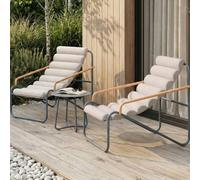 Wyld and Coco 2 Seater Lounge Set Dark Grey Powder Coat Steel 2 Sling Chairs Wyld and Coco Grey