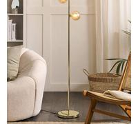 Wyld and Coco 3-Shade Floor Lamp - Gold Steel with Smoked Glass Shades Wyld and Coco Gold