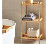 Wyld and Coco 3-Shelf Freestanding Bathroom Unit Light Brown Wyld and Coco Brown