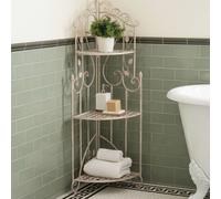 Wyld and Coco 3-Tier Iron Shelving Unit White - Retro Free-Standing Bathroom Storage Wyld and Coco White