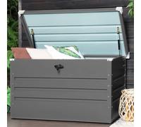 Wyld and Coco 400L Lockable Grey Galvanised Outdoor Storage Box Wyld and Coco Grey