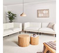 Wyld and Coco 5-Seater Off-White Boucle Sofa Set with Chrome Metal Legs in White Wyld and Coco White