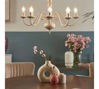 Wyld and Coco 8-Light White and Gold Iron Pendant Lamp - Vintage Glam Wyld and Coco White