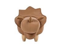 Wyld and Coco Animal Triceratops Kids Storage Stool Brown - Flip-Top Pouffe With Rubberwood Legs