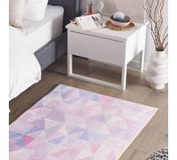 Wyld and Coco Area Rug Pastel Blue Grey 80 x 150 cm - Geometric Triangle Pattern | Size: 80 cm x 150 cm Wyld and Coco Multicolor 80 cm x 150 cm