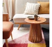 Wyld and Coco Aria Dark Brown Acacia Round Coffee Table 50cm Wyld and Coco Brown