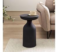 Wyld and Coco Aria Round Side Table Black Iron Matte Powder Coat End Table Wyld and Coco Black