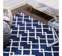 Wyld and Coco Azure Geometric Area Rug - Blue 140 x 200 cm - Hand-Tufted Polyester | Size: 140 cm x 200 cm Wyld and Coco Blue 140 cm x 200 cm