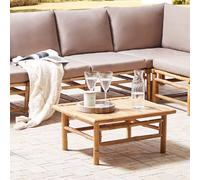 Wyld and Coco Bamboo Coffee Table 64 x 55 cm Rectangular Outdoor Rustic in Brown Wyld and Coco Brown 64 x 55 cm