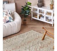 Wyld and Coco Beige Hand-Tufted Cotton Rug 140 x 200 cm - Geometric Pattern | Size: 140 cm x 200 cm Wyld and Coco Beige 140 cm x 200 cm