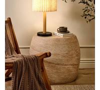 Wyld and Coco Beige Linen Table Lamp Matte Iron Base Scandinavian Modern Wyld and Coco Beige