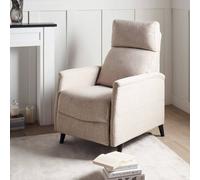 Wyld and Coco Beige Manual Recliner Chair - Three-Position Push-Back with Footrest Wyld and Coco Beige