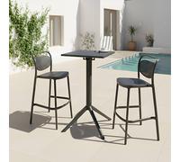 Wyld and Coco Bistro Table Black 60x60cm Flip-Top Outdoor | Size: 60x60 cm Wyld and Coco Black 60x60 cm